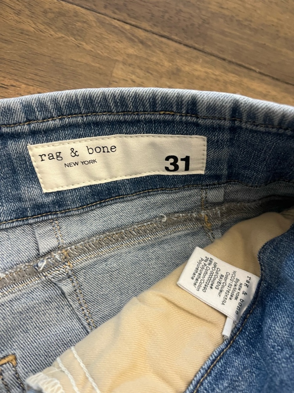 rag & bone Raven Ankle Skinny Jeans Light Blue Pockets Cotton Womens Sz 31 NWT - Picture 2 of 6